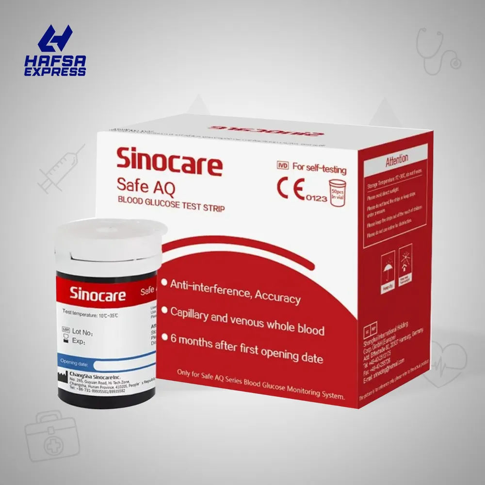 Sinocare Safe AQ Test Strip for Glucometer Blood Glucose Monitor-image